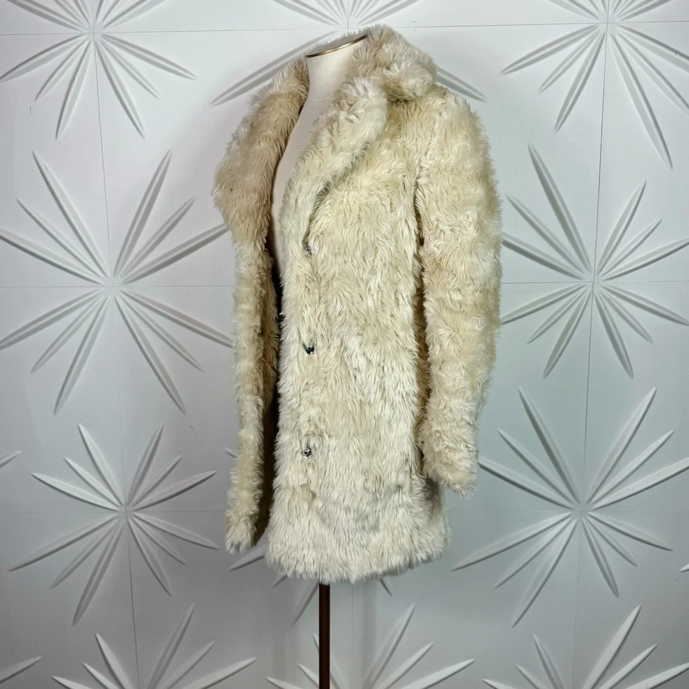 KENDALL + KYLIE Shaggy Faux Fur Reversible Coat In Ivory ✨NWOT✨_6